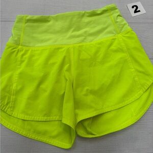 lululemon athletica Neon Yellow High-Rise Athletic Shorts